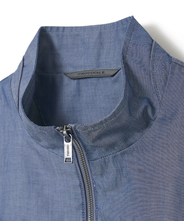 シャンブレーツイル ジップ ブルゾン【吸汗速乾】