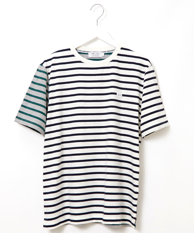 スノーコットン クレイジーボーダー柄 Tシャツ【接触冷感】