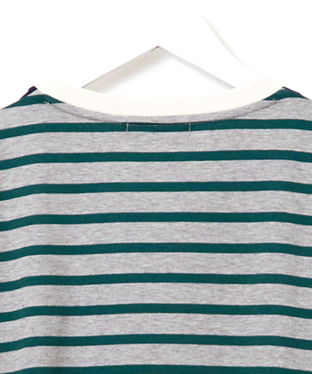 スノーコットン クレイジーボーダー柄 Tシャツ【接触冷感】