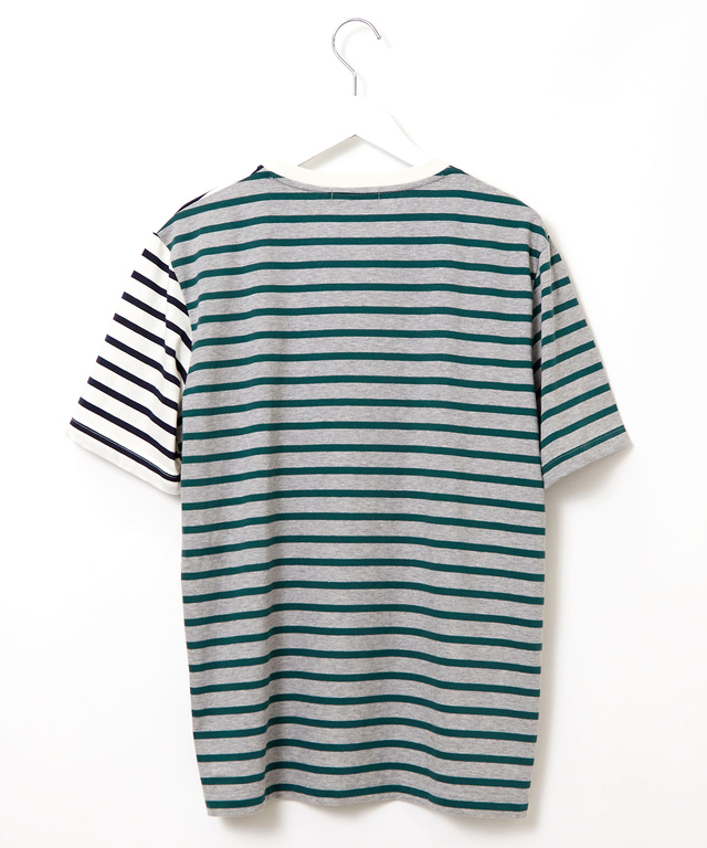 スノーコットン クレイジーボーダー柄 Tシャツ【接触冷感】
