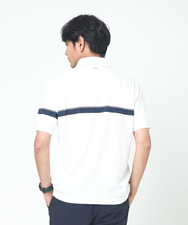 アシンメトリー ロゴプリント ポロシャツ