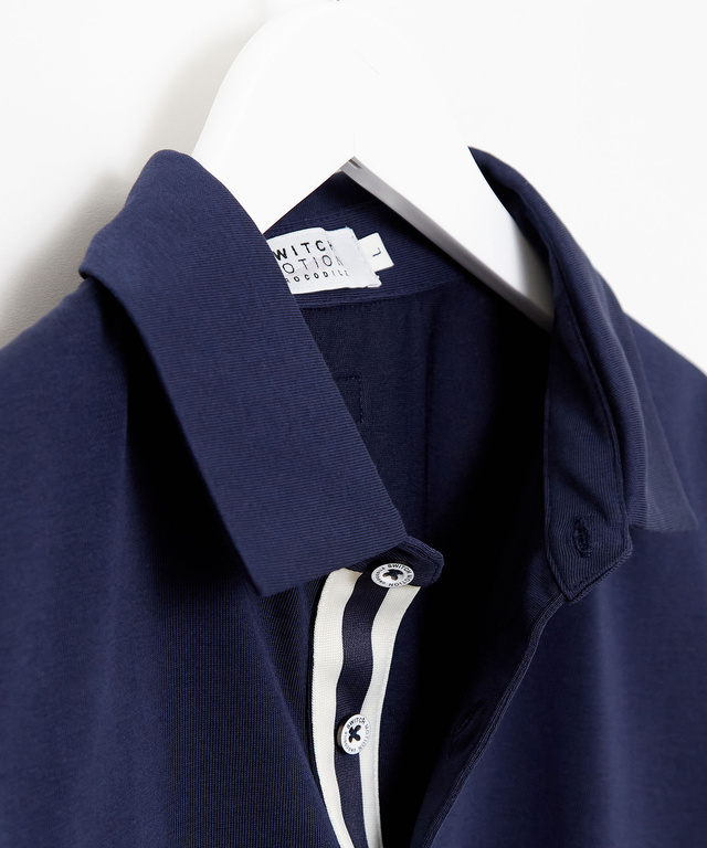 アシンメトリー ロゴプリント ポロシャツ