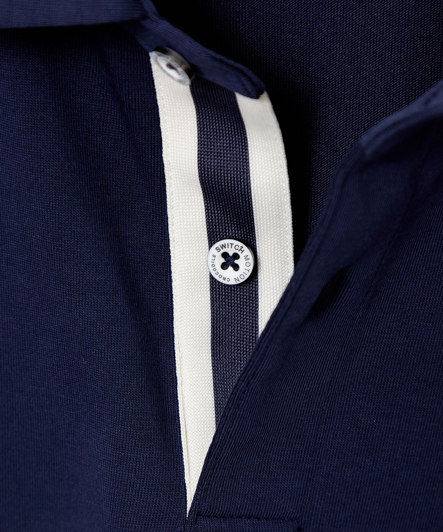 アシンメトリー ロゴプリント ポロシャツ