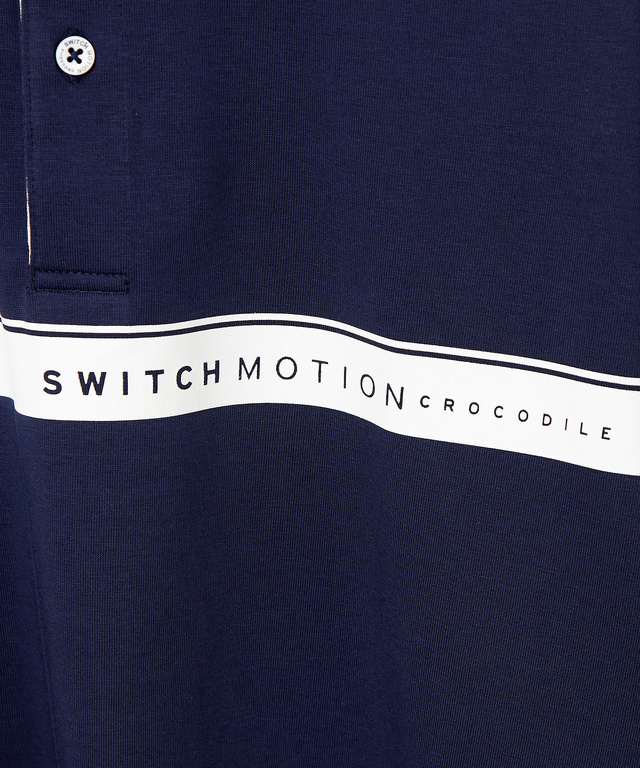 アシンメトリー ロゴプリント ポロシャツ