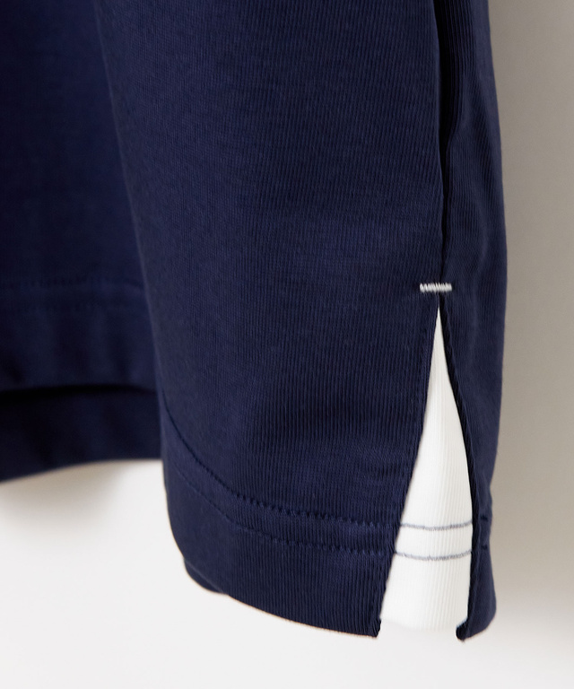 アシンメトリー ロゴプリント ポロシャツ