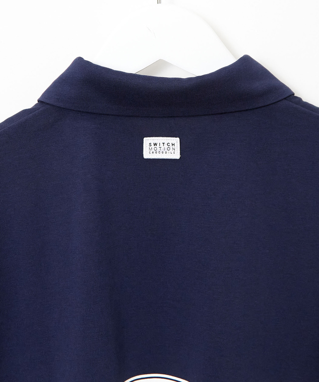 アシンメトリー ロゴプリント ポロシャツ