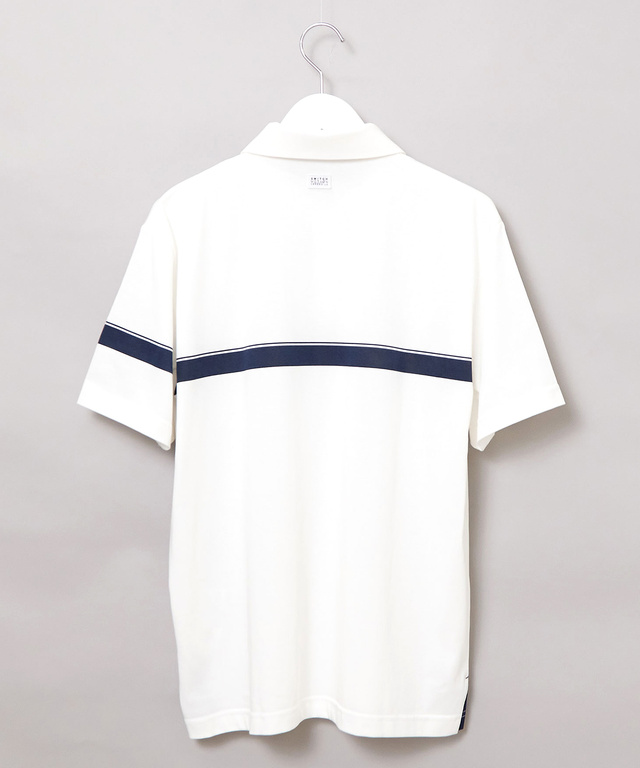 アシンメトリー ロゴプリント ポロシャツ