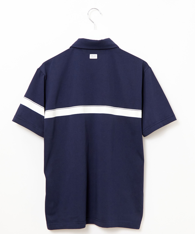 アシンメトリー ロゴプリント ポロシャツ