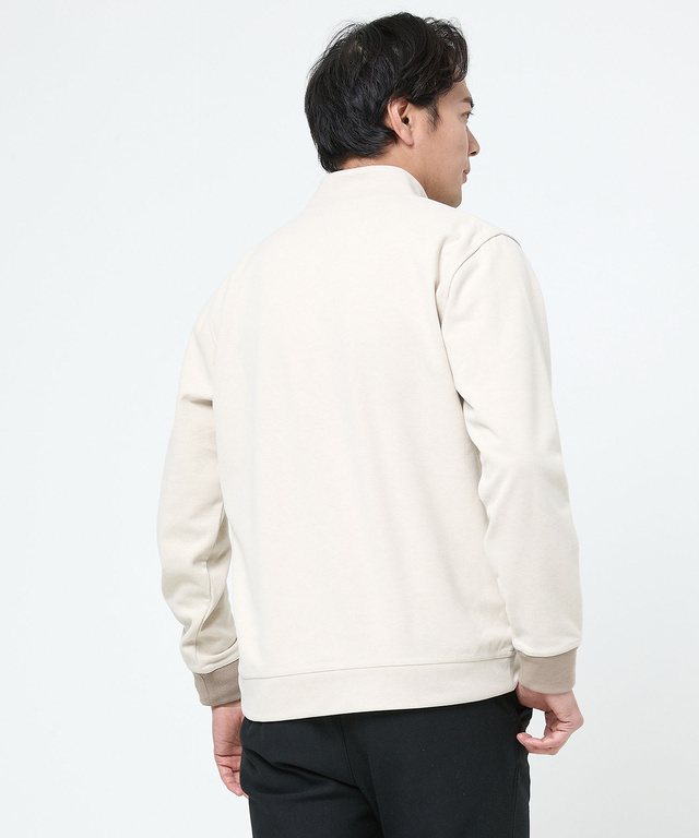 ツイル素材 ハーフジップ トレーナー