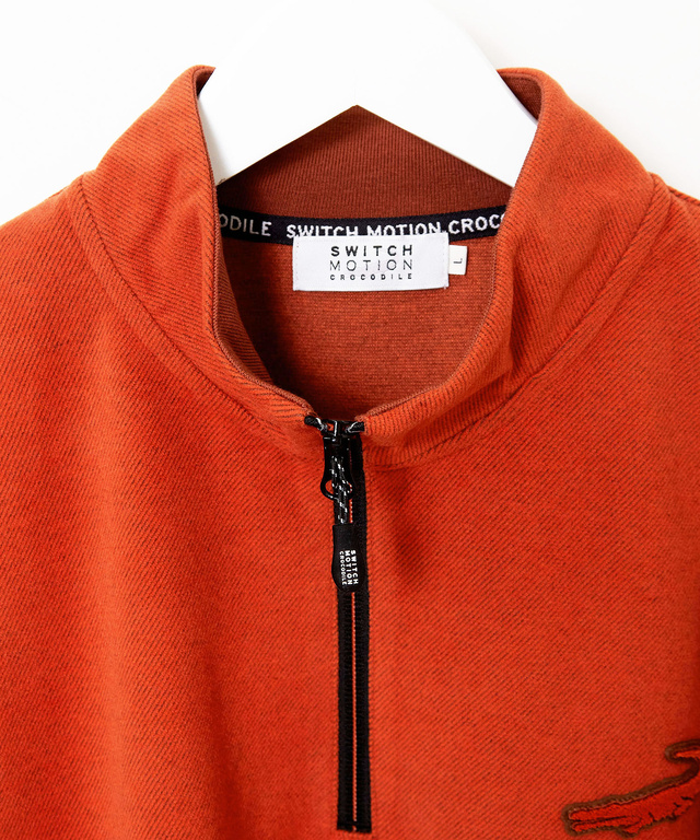 ツイル素材 ハーフジップ トレーナー