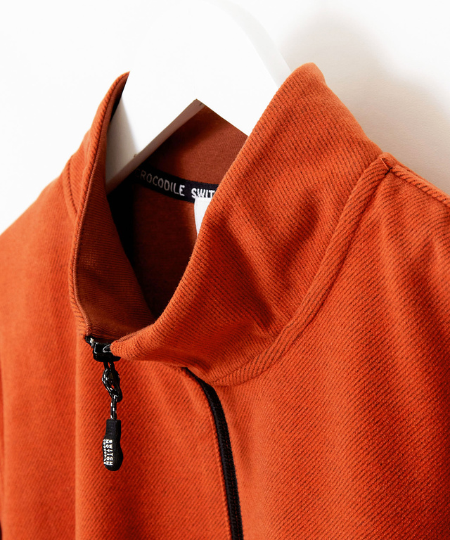 ツイル素材 ハーフジップ トレーナー