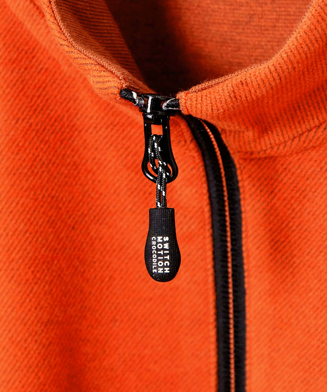 ツイル素材 ハーフジップ トレーナー