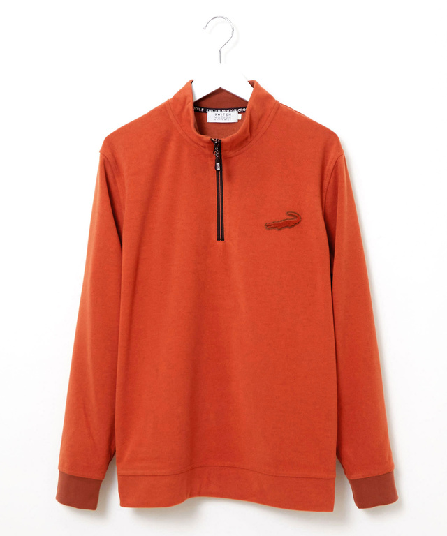 ツイル素材 ハーフジップ トレーナー