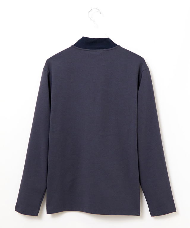 スタンドカラー ハーフジップ プルオーバー