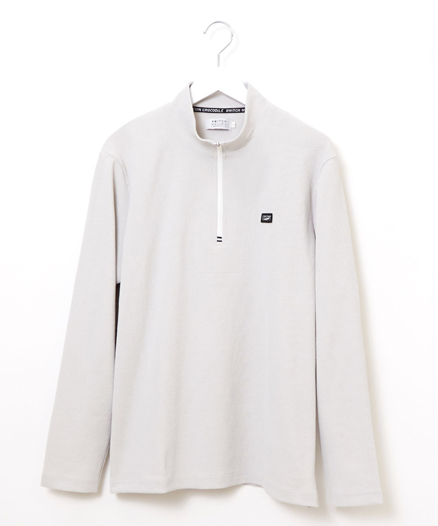 ワッフル ハーフジップ プルオーバー