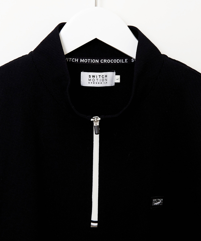 ワッフル ハーフジップ プルオーバー