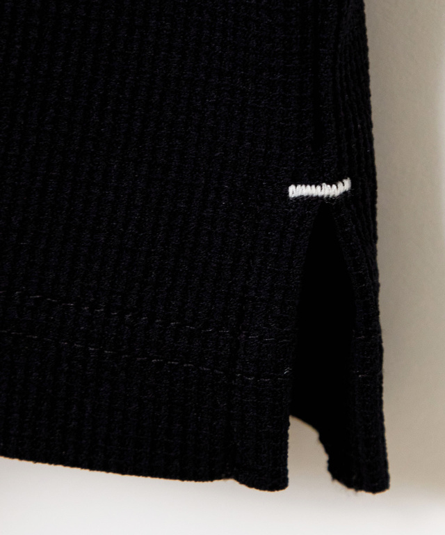 ワッフル ハーフジップ プルオーバー