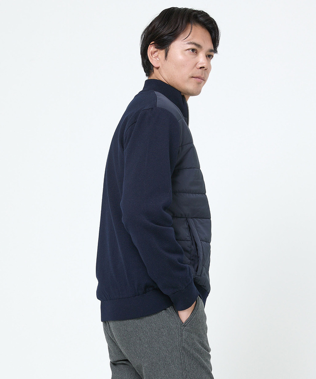 ニット ドッキング 中綿ブルゾン