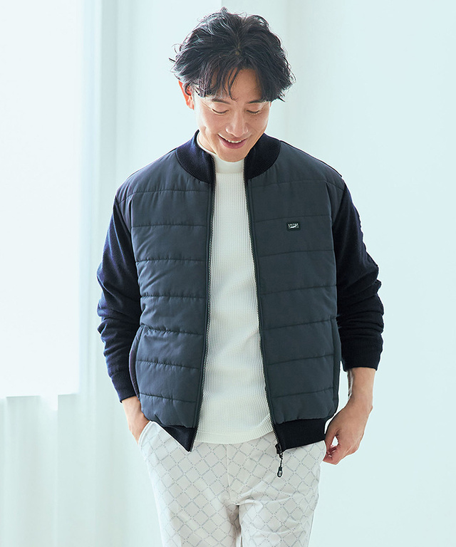 ニット ドッキング 中綿ブルゾン