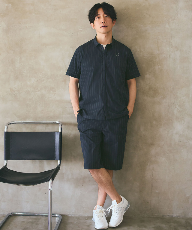 スクエアワッペン付き ショート カーゴパンツ