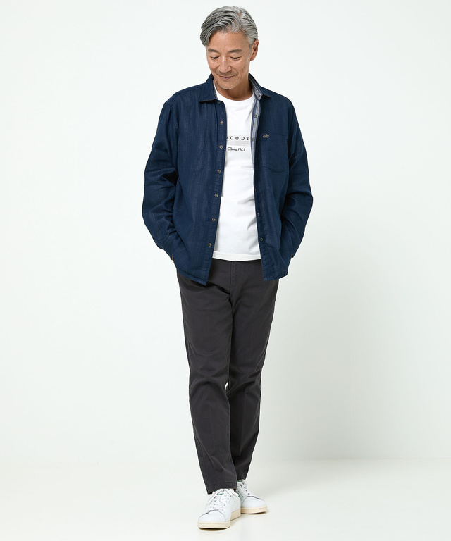 リバーシブル ストライプ柄 シャツ