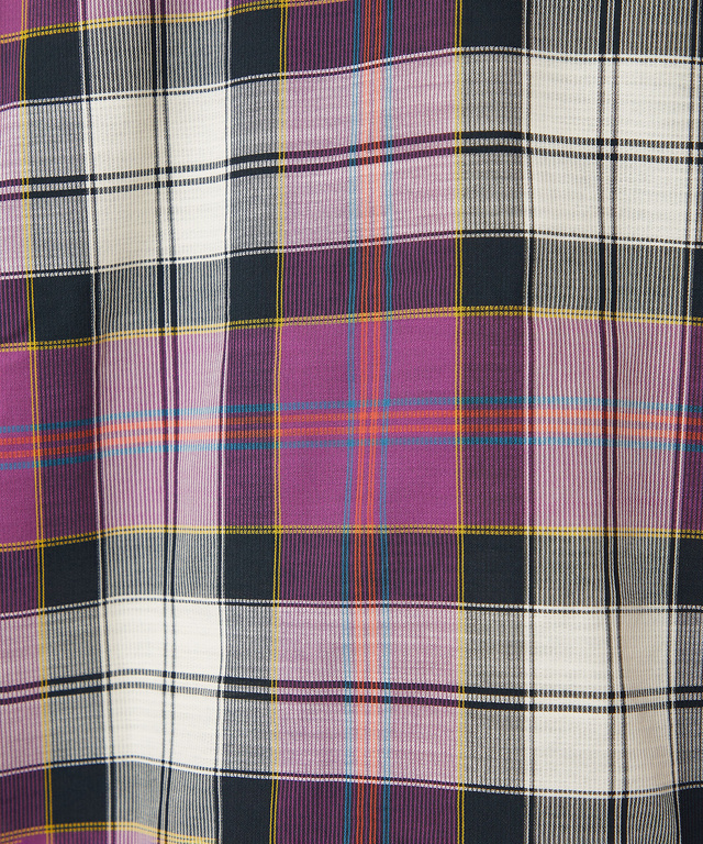 ピケ素材 チェック柄 シャツ