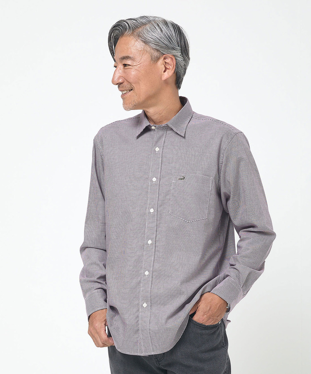 ノンアイロン 千鳥柄 シャツ【シワになりにくい】