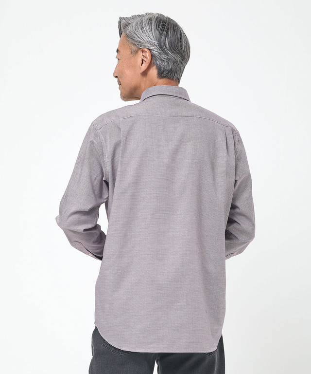 ノンアイロン 千鳥柄 シャツ【シワになりにくい】