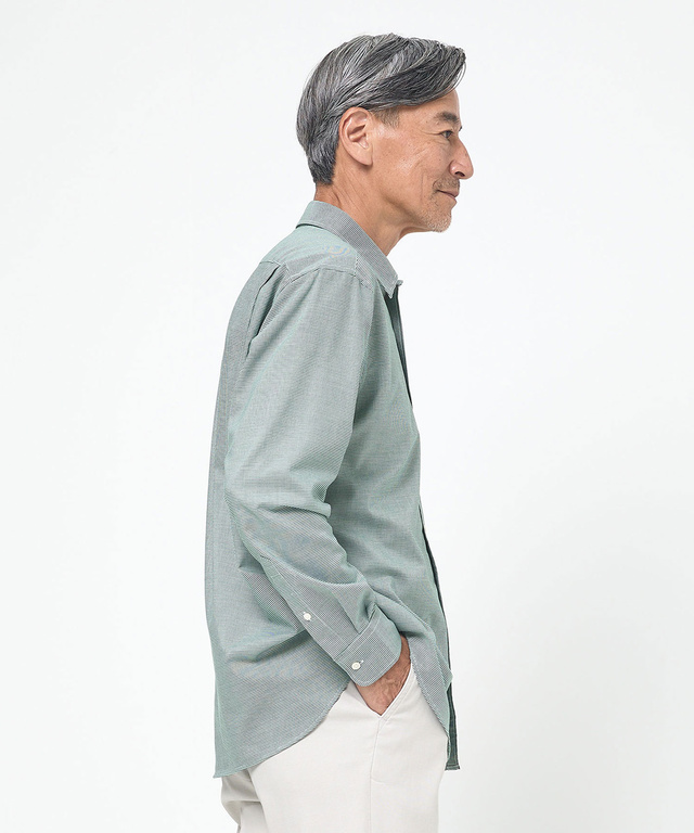 ノンアイロン 千鳥柄 シャツ【シワになりにくい】