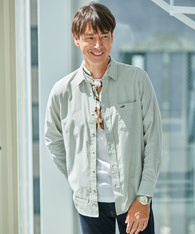 ノンアイロン ストライプ シャツ【シワになりにくい】