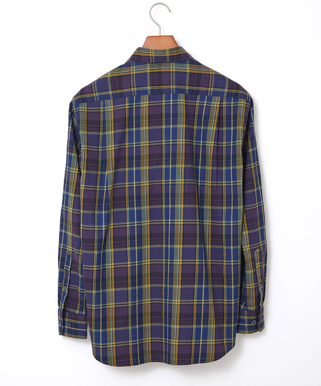 インディゴ糸 チェック柄 シャツ