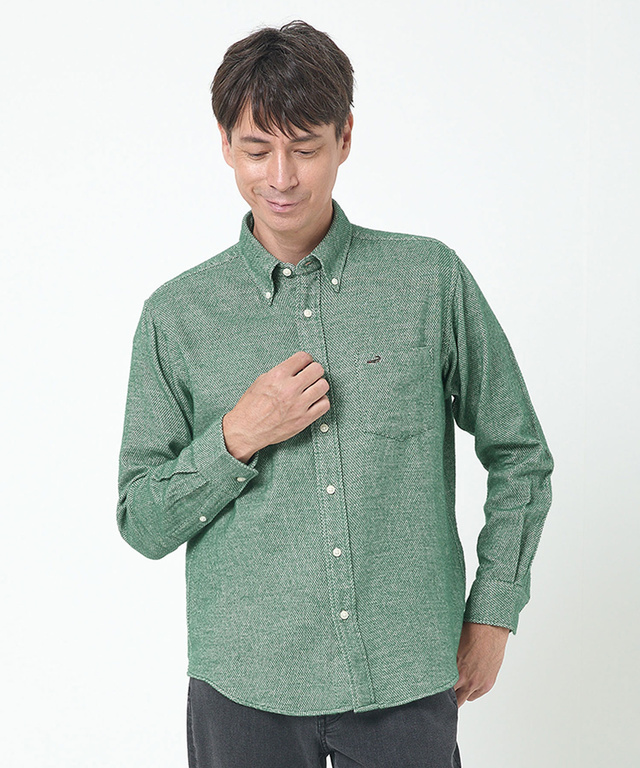 シャギー加工 杢調 シャツ