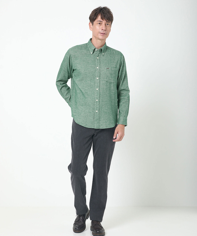 シャギー加工 杢調 シャツ