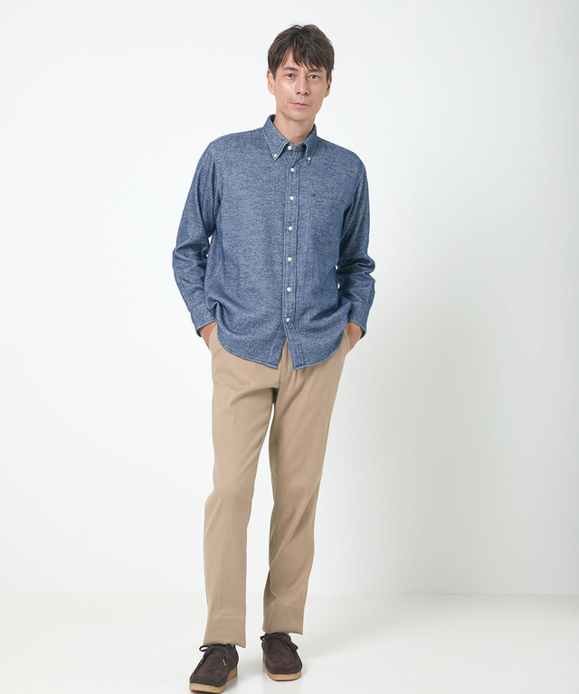 シャギー加工 杢調 シャツ