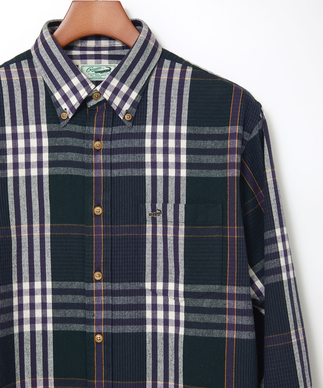 シャギー加工 タータン柄 シャツ