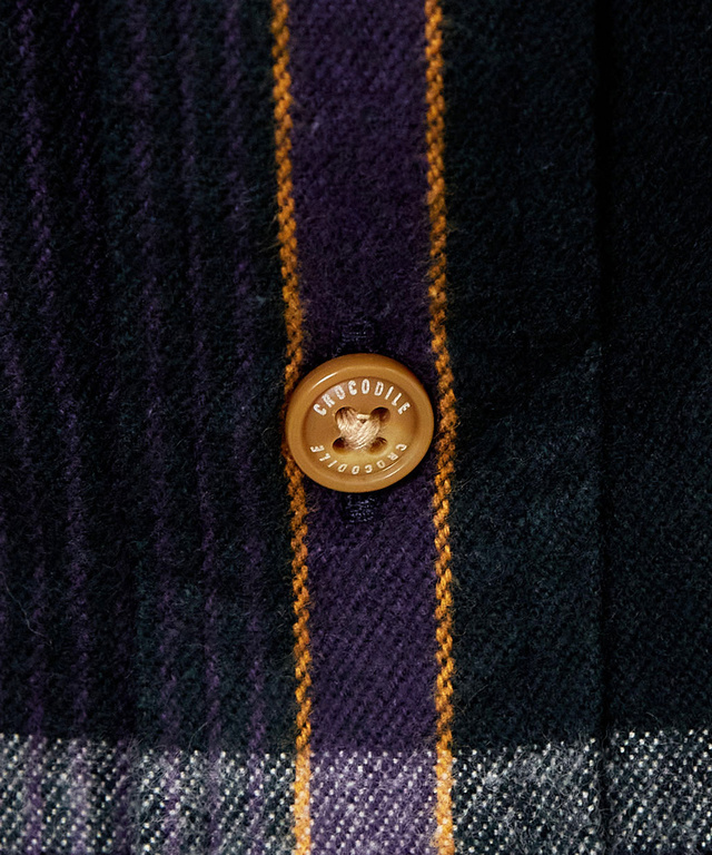 シャギー加工 タータン柄 シャツ