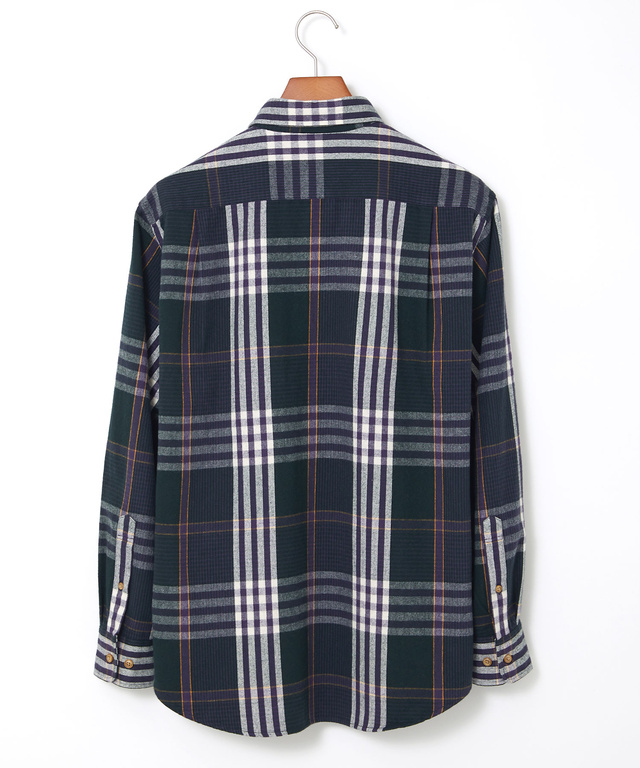 シャギー加工 タータン柄 シャツ