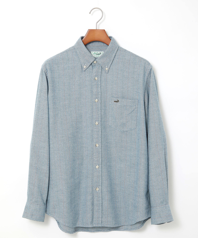 シルクブレンド ラインデザイン シャツ