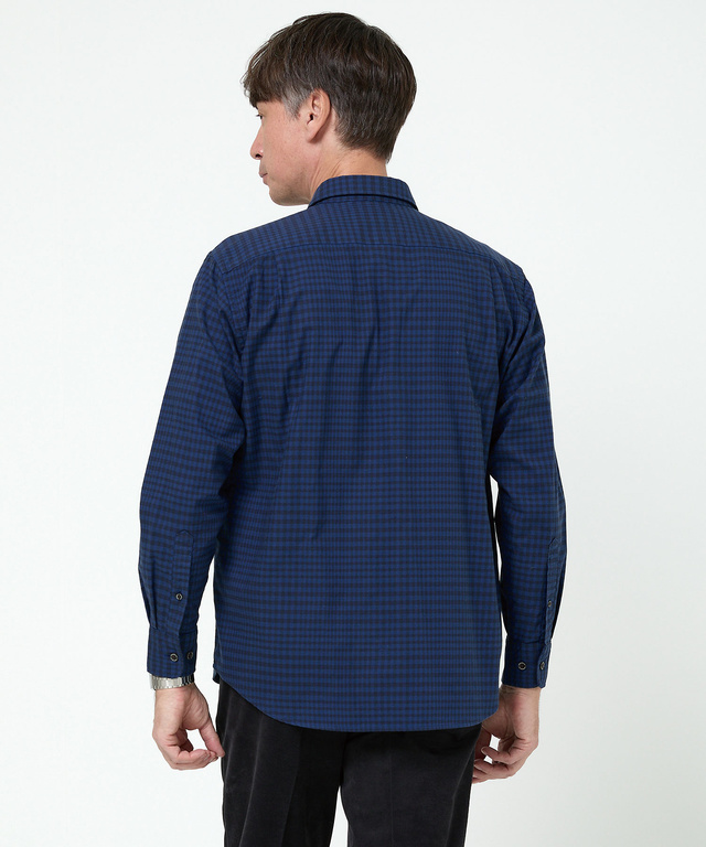 ギンガムチェック柄 レギュラーカラー シャツ