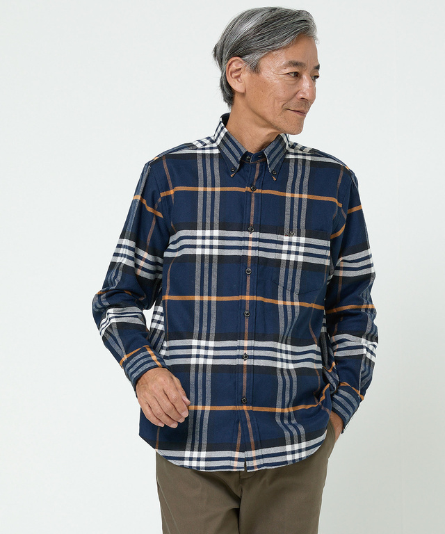 チェック柄 ボタンダウン シャツ