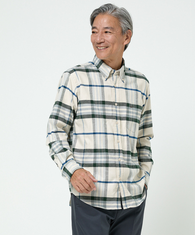 チェック柄 ボタンダウン シャツ