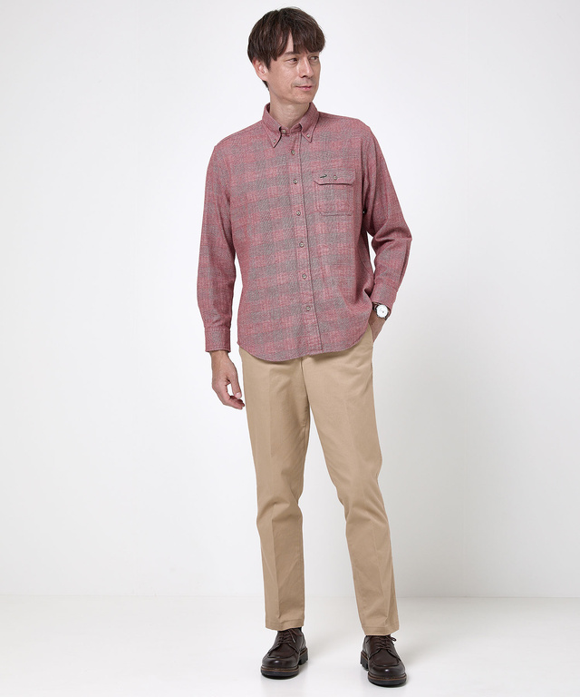 ヘリンボーンチェック ボタンダウン シャツ