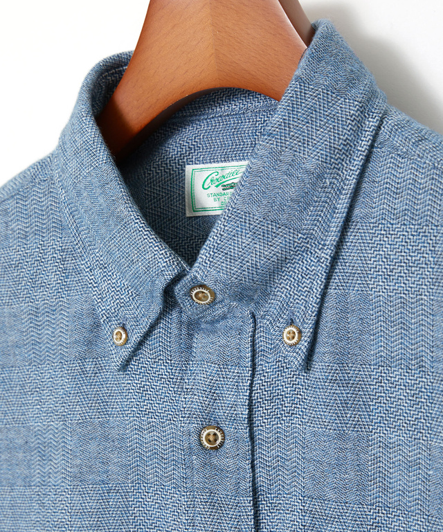 ヘリンボーンチェック ボタンダウン シャツ