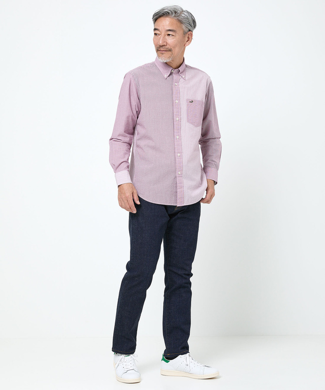 サッカー織り クレイジーパターン ボタンダウンシャツ【吸汗速乾】