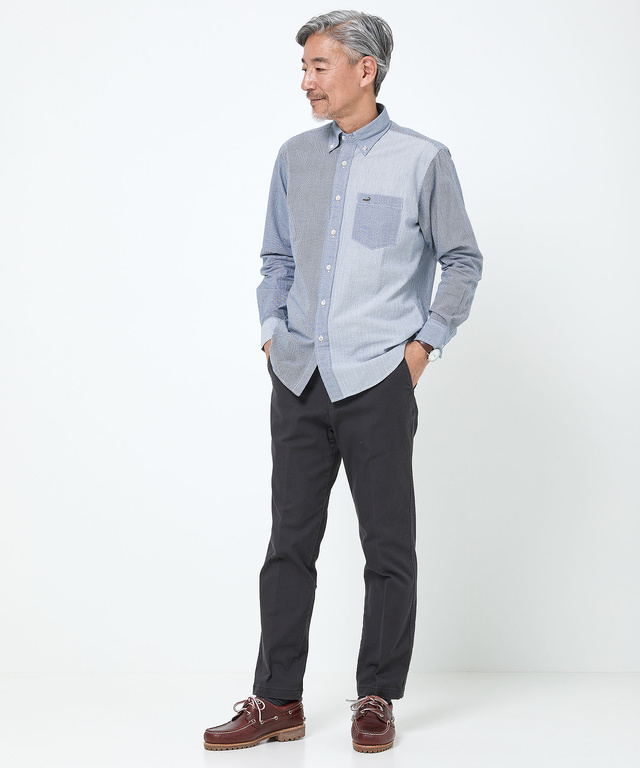 サッカー織り クレイジーパターン ボタンダウンシャツ【吸汗速乾】