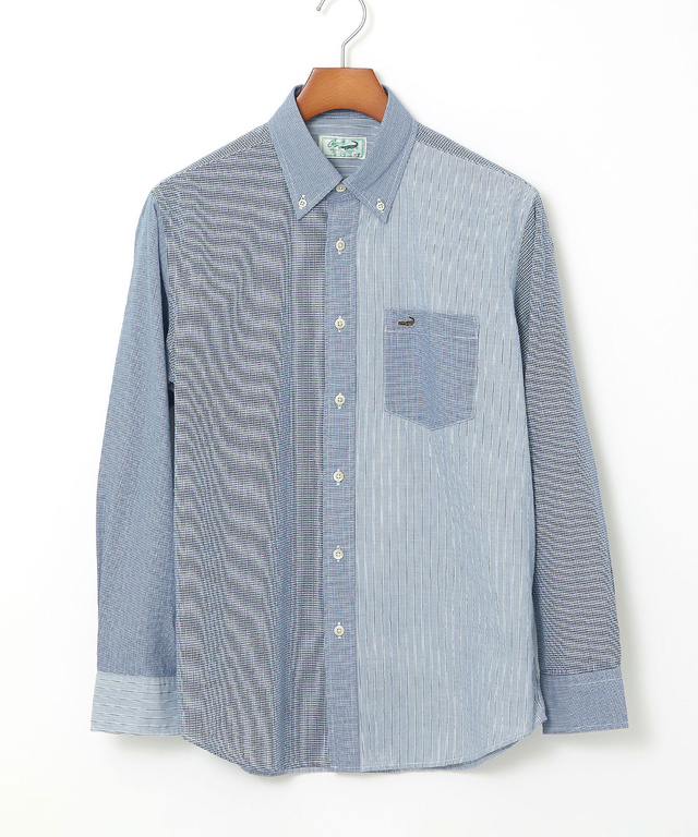 サッカー織り クレイジーパターン ボタンダウンシャツ【吸汗速乾】