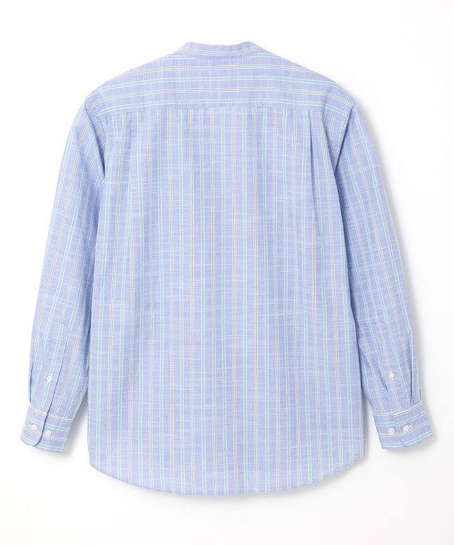 バンドカラー ストライプ シャツ