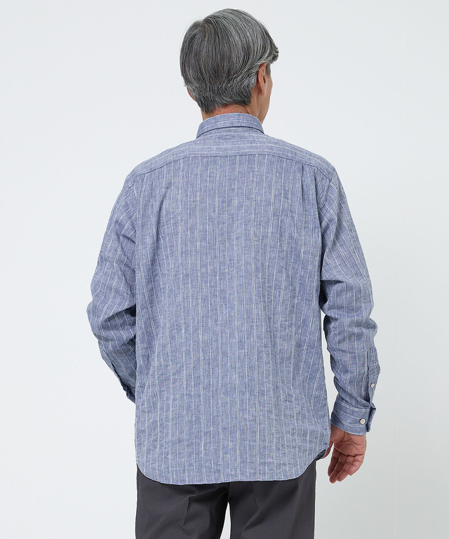 ゼロリネン ストライプ シャツ