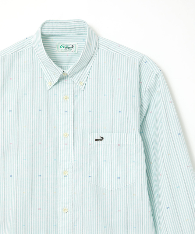 カットドビー ストライプ 七分丈 シャツ