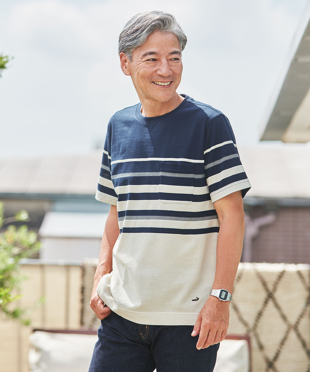 パネルボーダー デザイン Tシャツ